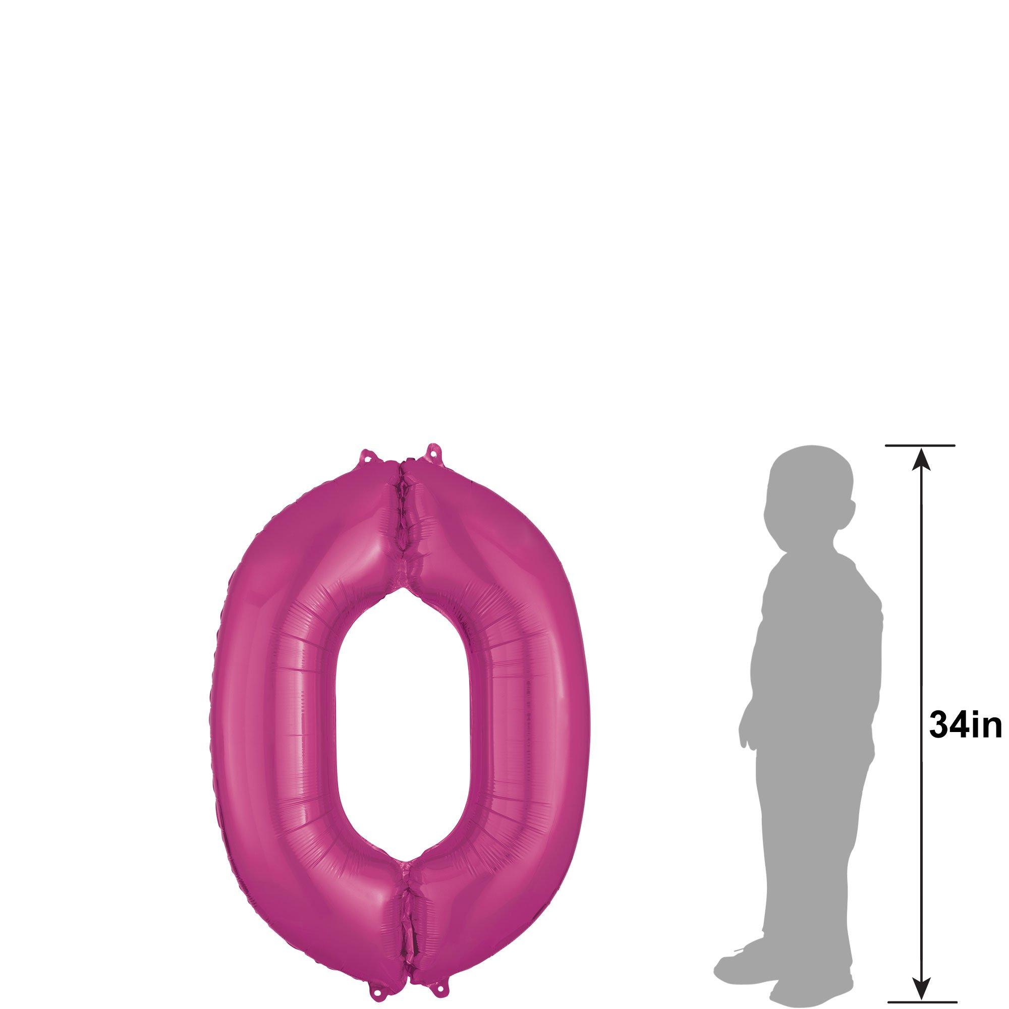 34in Bright Pink Number Balloon (0)